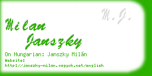 milan janszky business card